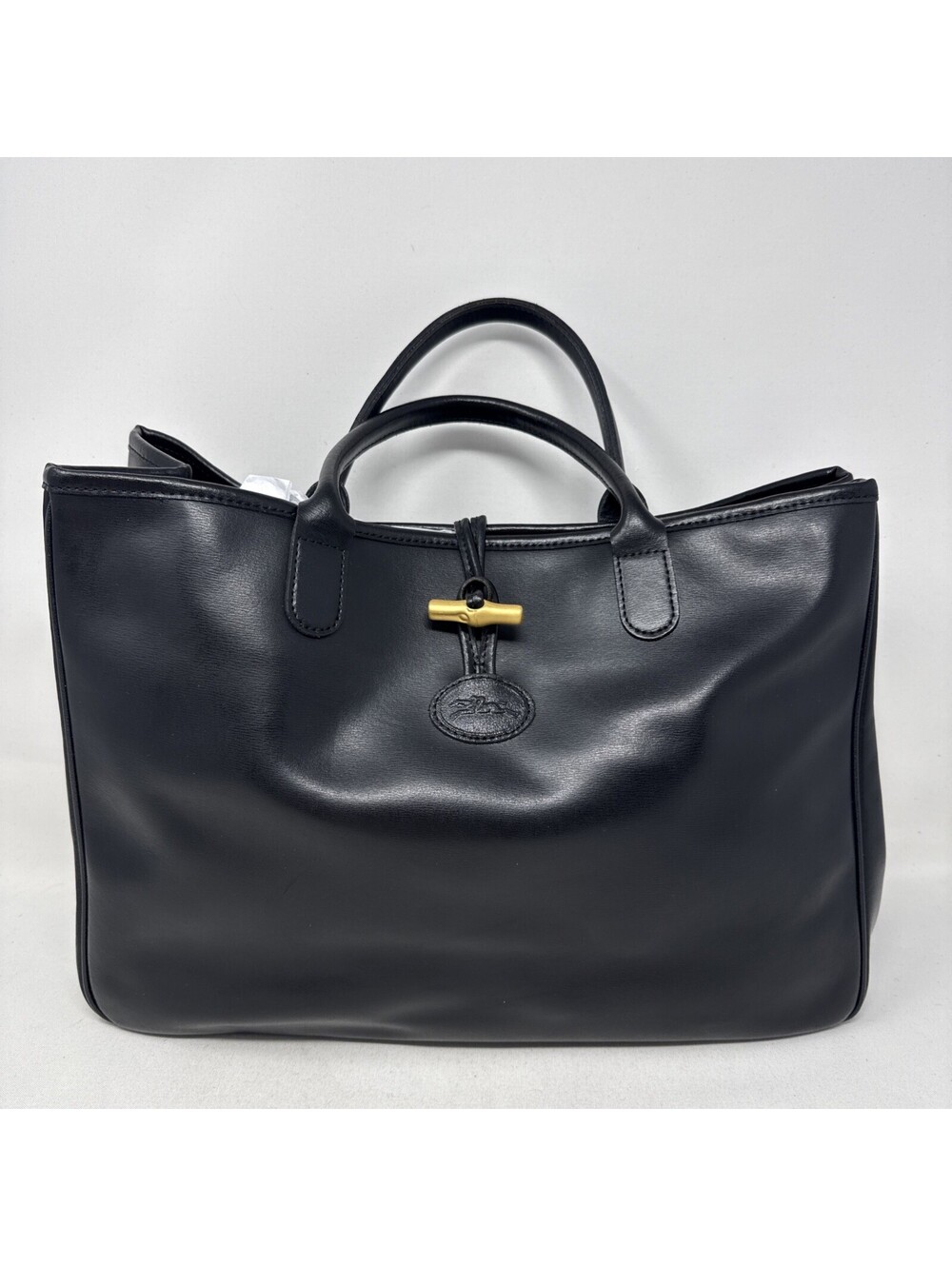 LONGCHAMP Roseau Black Leather Tote Hand Bag